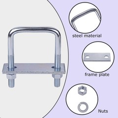 2Pcs Leaf Spring Clamp Kit, Fits Up To 3 Inch Wide Springs, Locks Silver