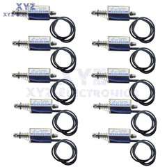 10PCS JF-0530B DC12V 300mA 5N/10mm Pull-Push-Type DC Solenoid Electromagnet