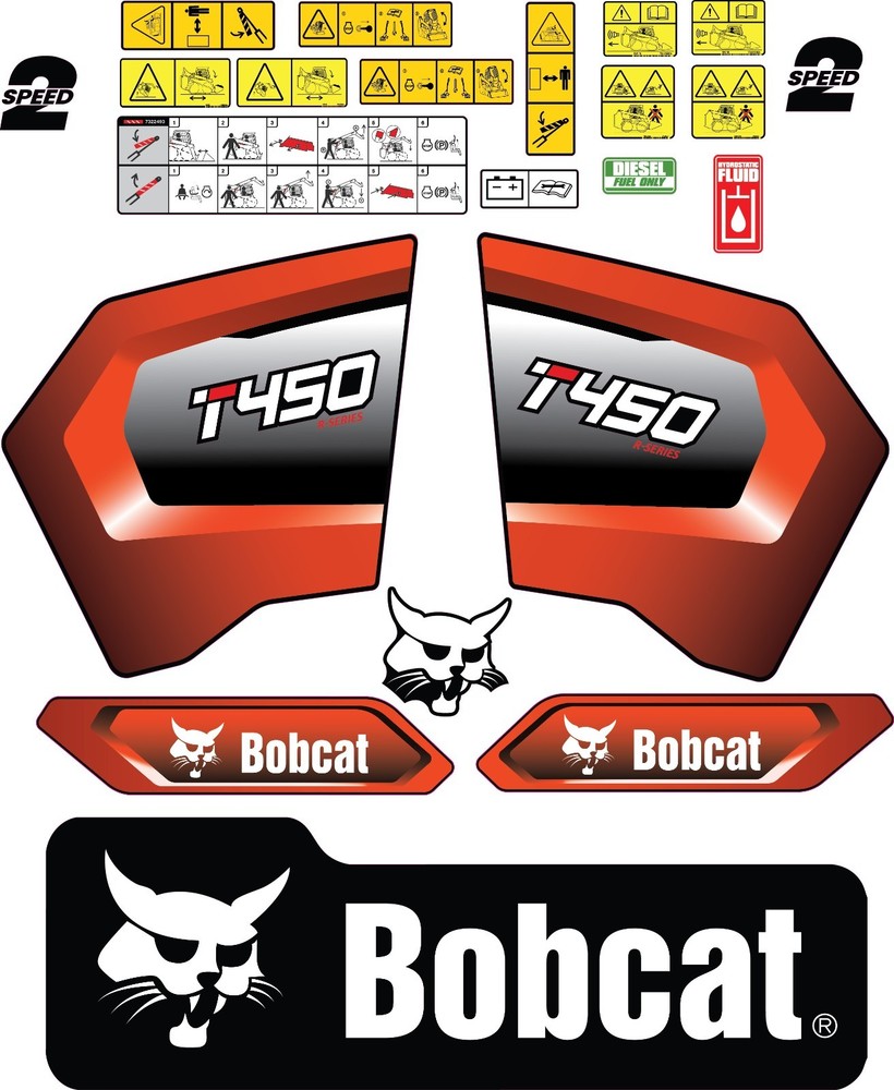 Fits Bobcat T450 Decal Kit Skid Steer / safety decals 3M VINYL / FREE SHIPPING