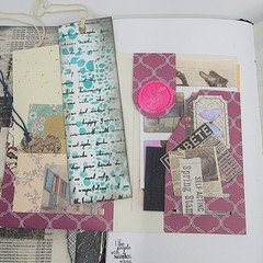 Blue Green Mushroom and Moon Goddess Handmade Junk Journals with Ephemera Folio