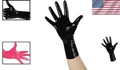 Black Latex Wrist Gloves Medium Size for Women Hand Wash Only Care Instructions