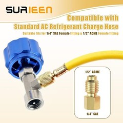 Refrigerant Can Tap R134A Self‑Sealing & Puncture Valve + Tank Adapter Kit Bl