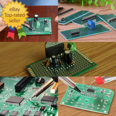 32 Pcs PCB Board Green Circuit Board with 5 Sizes Compatible Double Sided PCb