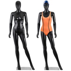 70″ Black Female Mannequin Full Body Maniquine Model Stand Adjustable Metal Base