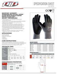 6 PR. 42-874 MaxiFlex Micro Foam Nitrile Grip Palm Coated PROTECTIVE WORK GLOVES
