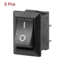 uxcell 5PCS KCD11 AC 125V/6A 250V/3A SPST 2 Terminal 2 10*15mm 5pcs, Black