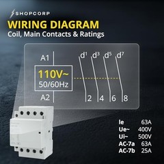 4 Pole 120V Coil Normally Open Contactor 60A DIN Rail Mount