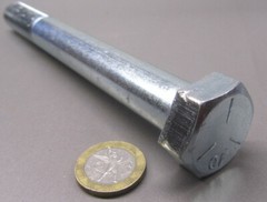 Grade 5 Zinc Cap Screw Bolt, Steel, PT, 3/4″-10 x 7.00″ Length, 5 Pcs