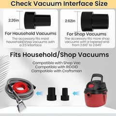 【Upgrade Hard Bristle Brush】Better Extractor Hose Kit for Shop Vac, with 10FT Ho