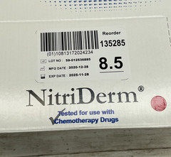 NitriDerm Nitrile Surgical Gloves Sterile 1 Case 200 Pair, Size: 8.5 Exp: 11/25
