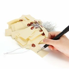 100 Pack Manila Shipping Tags with Elastic Rubber Bands Double Layer Reinforced