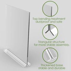 4×6 Inch Clear Acrylic Sign Holder, Display Stand, Plastic Card Holder for Bu…