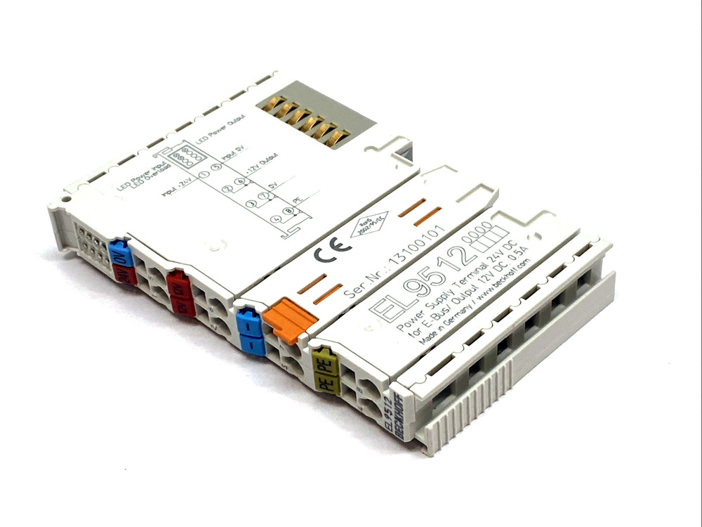 Beckhoff EL9512 EtherCAT 12VDC 0.5A Power Supply Terminal 24V Input