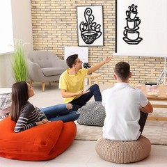 Jetec 2 Pieces Coffee Wall Decor 11.8 x 5.83 inches, 5.9 x 9.84 Black