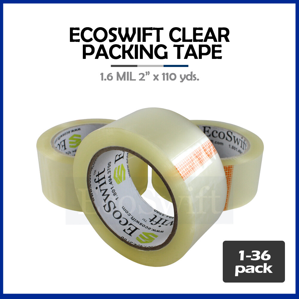 1-36 Roll EcoSwift Packing Packaging Carton Box Tape 1.6mil 2″ x 110 yard 330 ft
