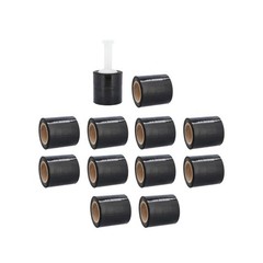 Cast Narrow Banding Stretch Wrap 3″x1000′ 63 Gauge 18 Rolls Black Shrink Film