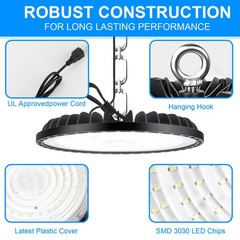 8 Pack 200W UFO Led High Bay Light Factory Commercial Warehouse Industrial Shop