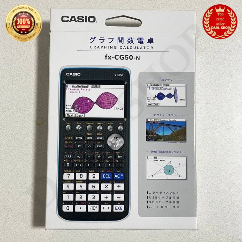 Casio FX-CG50 10-Digit Graphing Calculator Black Battery Powered 28 Memory