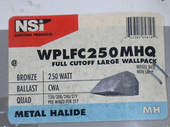 NSI Lighting Full Cutoff Large Light Wallpack Bronze 250W Metal Halide Lamp