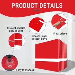 8 Pack ABS Plastic Sheet, 12” x 12” Laser Engraving Double Color Plastic Sh…