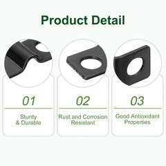 100Pcs U-Shaped Pipe Clamp, 1/4 Inch(6Mm) 2 Hole U-Tube Strap Clamp Heavy Duty C