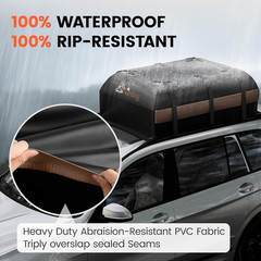 15 Cu Ft Waterproof Car Rooftop Cargo Carrier Bag Roof Rackless Mat Straps Lock