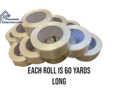 Foghorn Construction 12 Rolls of 2 Inch x 60 Yard, Filament Strapping Tape, Heav