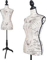 Female Mannequin Torso with Plastic Tripod Base Stand 58″-67″ Adjustable Height