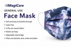 50 – MagiCare Tie Dye Disposable Face Masks – 3 Ply Face Masks for Adults Purple