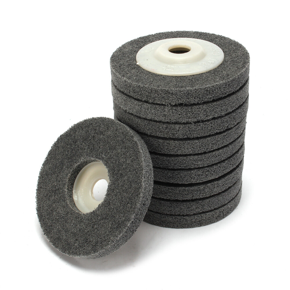 10pcs 4″ Nylon Fiber Polishing Wheel Abrasive Disc For Metal Ceramic Marble Wood