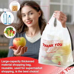 Grocery T Shirt Bags 60 Pack Thank You Plastic Shopping Carry Bags