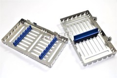 5 GERMAN DENTAL AUTOCLAVE STERILIZATION CASSETTE RACK BOX FOR 7 INSTRUMENT-BLUE