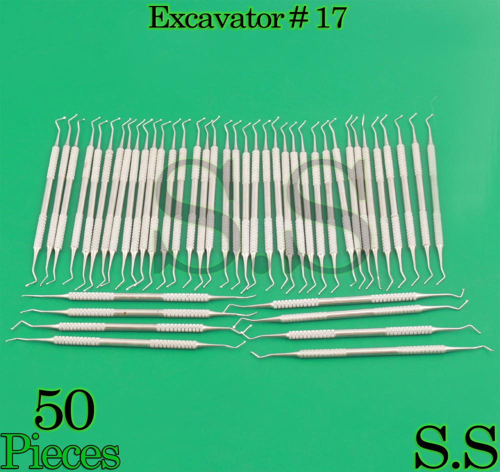 Set Of 50 Dental Excavator # 17 Double Ended Spoon Dental Instruments