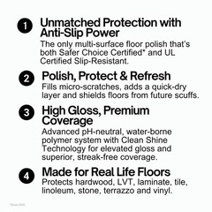 Quick Shine Multi-Surface Floor Finish-Polish 64oz-4pk | Safer Choice, No PFA…