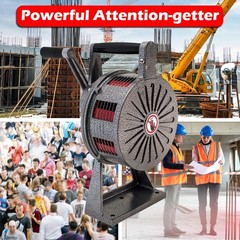 BASE MOUNT LOUD HAND CRANK MANUAL OPERATED AIR RAID ALARM METAL PORTABLE SIREN