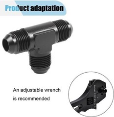 Black Anodized Aluminum 6AN Male Flare Tee Fitting Adapter, Quick Co Size: 6AN