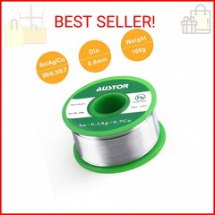 AUSTOR 0.8mm Lead Free Solder Wire with Rosin Core, 100g