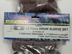 EAZYPOWER (30279) Industrial Quality Drum Sleeves 12 pk 120 Grit 1″X1″ Qty 2