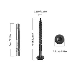 3 Inch Deck Screws 50 Pack Heavy-Duty Rust Resistant Timber Screws