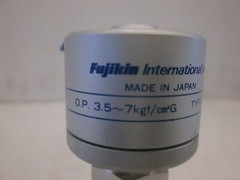 Fujikin O.P. 3.5-7kgf/cm2G Pneumatic Valve, N.O Butt Weld, Used
