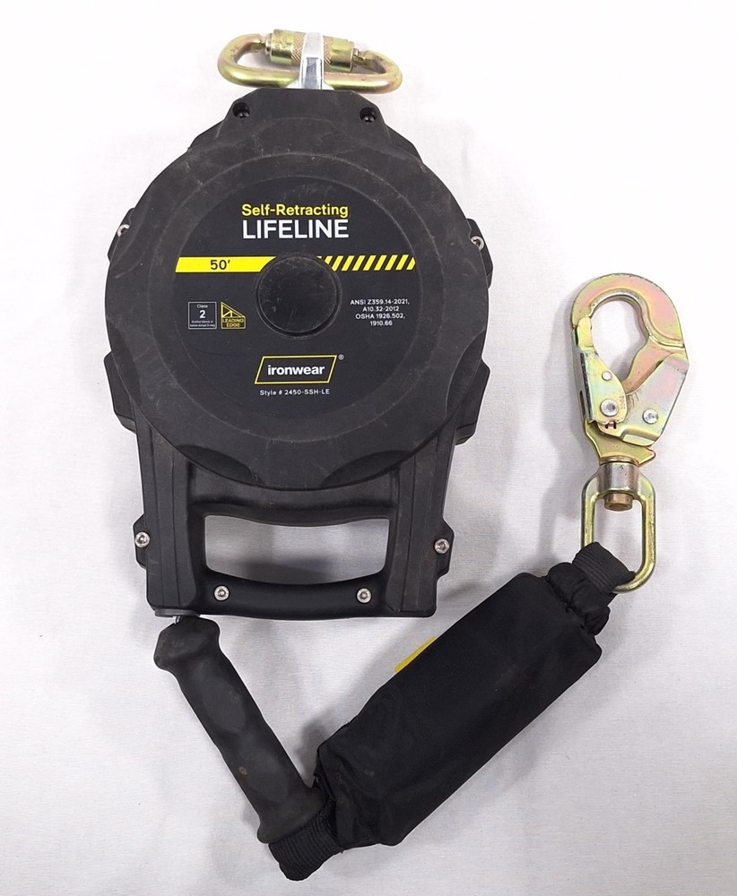 Ironwear 2450-SSH-LE 50′ Class 2 Leading Edge Self-Retracting Lifeline 11104198