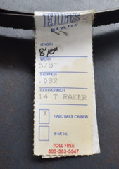 Ellis Band Saw Blade, 8′ 10″ long, 5/8″ Width, .032″ Thick, 14T Raker (4 Pack)