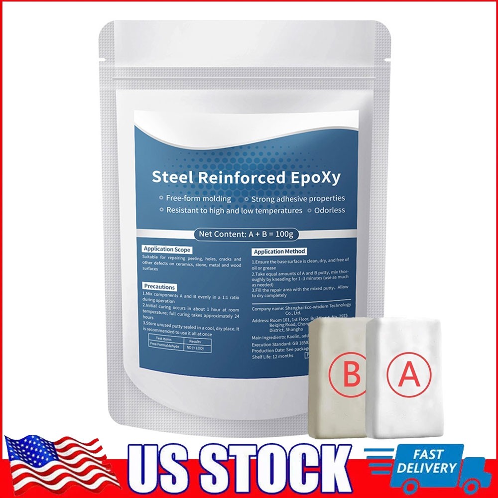 Steel Reinforced Epoxy Putty Waterproof Repair Clay for Metal Wood Car Crack Fix
