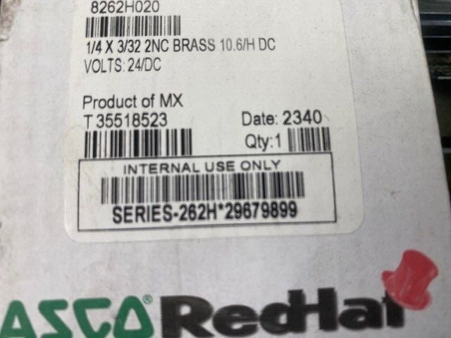 Asco Red Hat Brass Solenoid Valve 8262H020 (NEW)