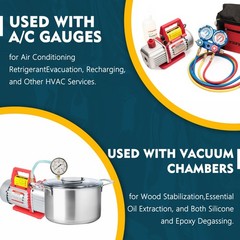 Kozyvacu Dual-Stage HVAC Vacuum Pump, 5.0 CFM – Ideal for AC Repair Tools, Car