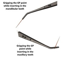 Endodontic Tweezer Paper Point Angled with Lock Tip Surgical Forceps ARTMAN