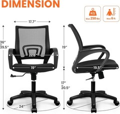 Ergonomic Mesh Chair with 360° Swivel & Height Adjustment for Any Room