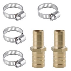 2 Pack Hose Barb Fittings Reducer, 5/8″ to 3/4″ Brass Hose Barb Reducer with 4 H