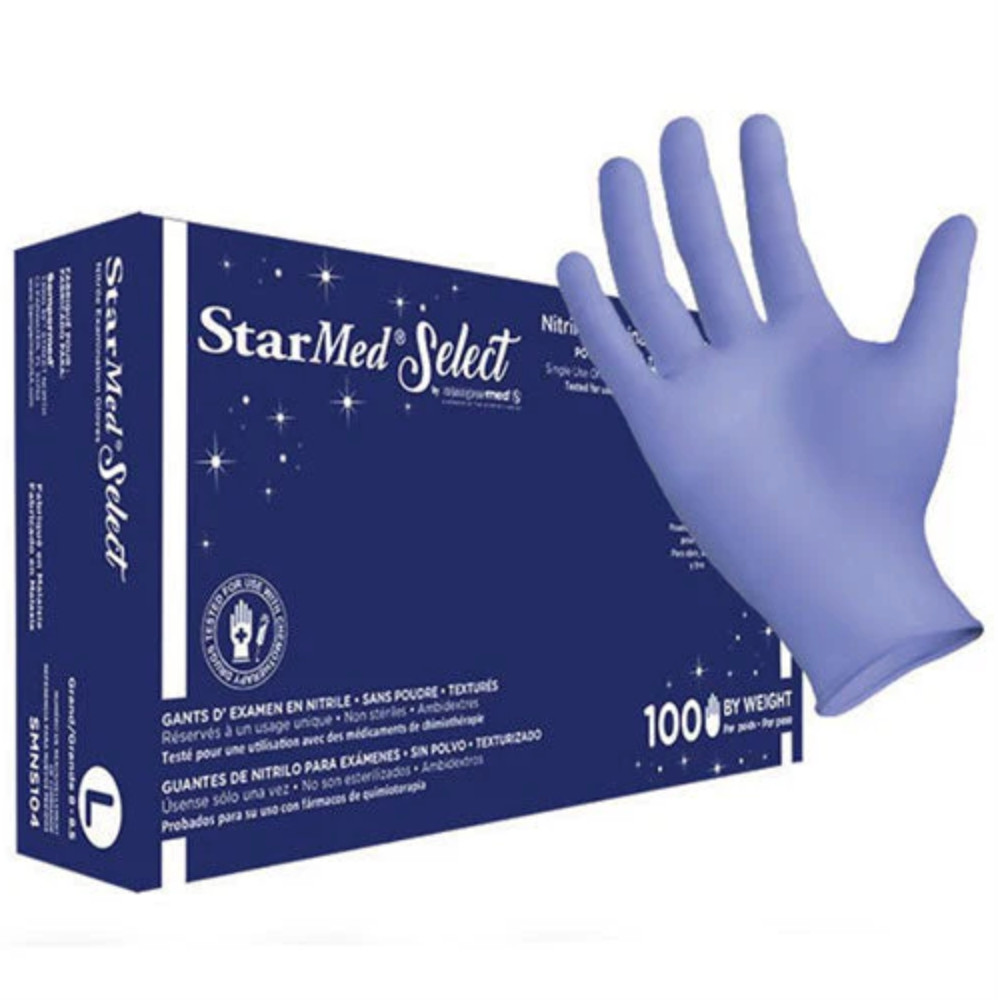 Sempermed StarMed Select Purple Nitrile Gloves, Size Large – Case of 1,000