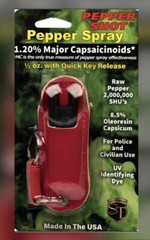 RED RAW Pepper Spray Dye Keychain Keyring Self Defense Protection Women USA MADE